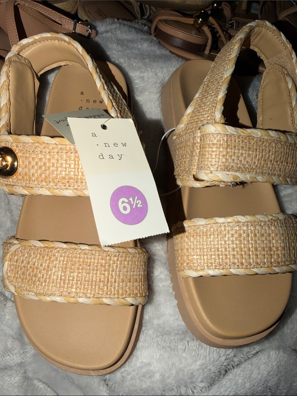 💜a . new day Women's Tilly Raffia Platform contoured footbed Size:6.5